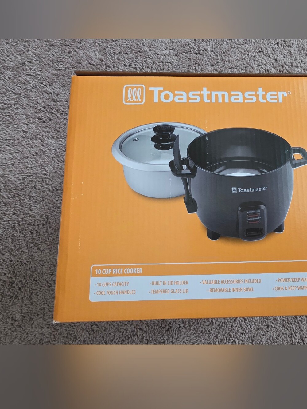 Toastmaster 10-Cup Rice Cooker - Compact Portable Cooker New - Picture 3 of 5